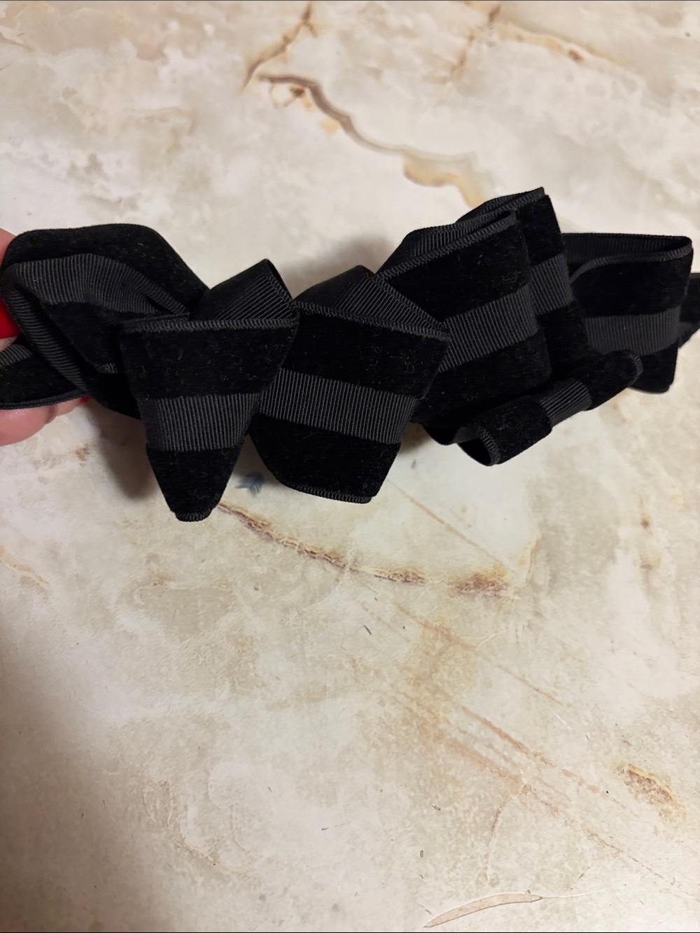 Vintage Black Velvet Bow hair clip - Women Accessories